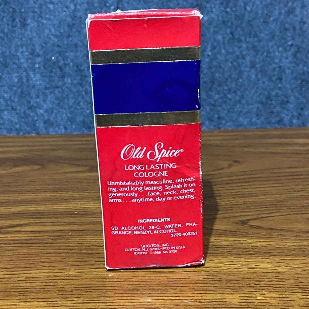 VTG NOS Shulton 80s Old Spice Long Lasting Cologne 4.25oz White Glass Bottle Box